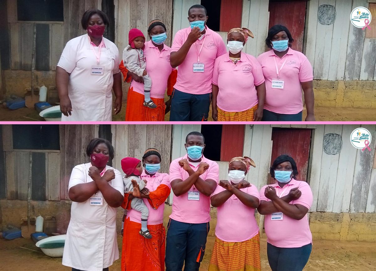 Équipe de NZILA Leaders lors d'une action Octobre Rose, en tenue rose